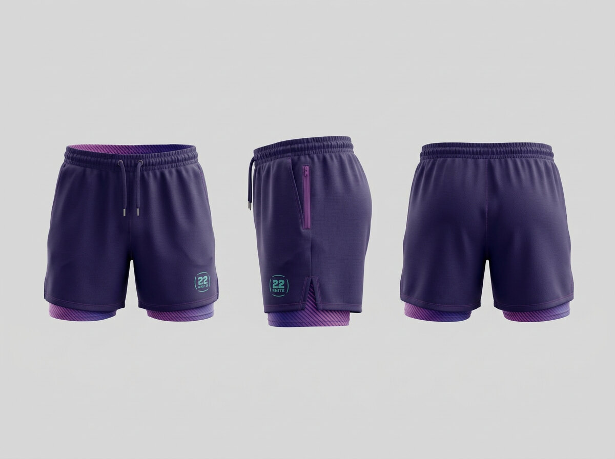 22 Unite Elite Running Shorts, front and back