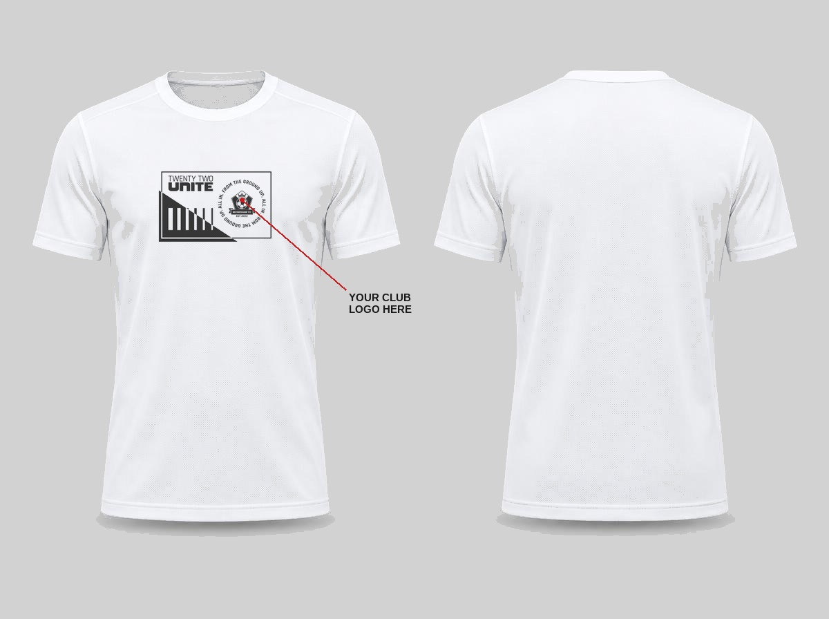 22 Unite Partnership Graphic 1 T-shirt, front and back