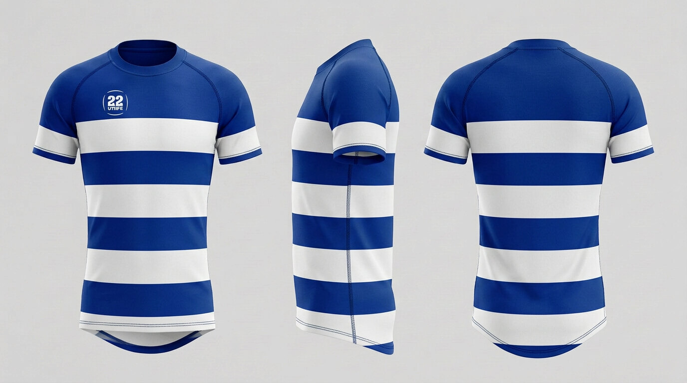 22 Unite Rugby Shirt 01, green with yellow V design example